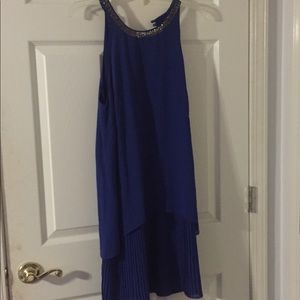 NWOT Royal Blue Shift Dress with Beaded Neckline